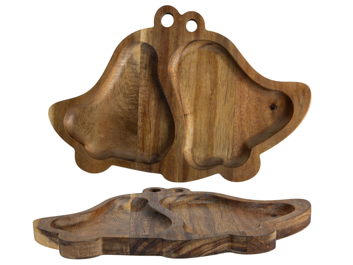 serveerplank kerstklokjes acacia 23,5x16,1x1,5cm