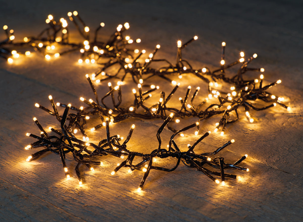 cluster 1536led 9m licht goud usb oplaadbaar 50cm  aanloopsnoer zwart - bi-bui
