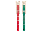 deur/kranshanger sneeuwvlok stans rood/groen 35cm
