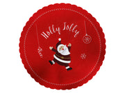 placemat kerst vilt "holly jolly" ø35cm  rood