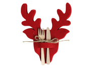 bestekhouder rendier rood vilt 23cm