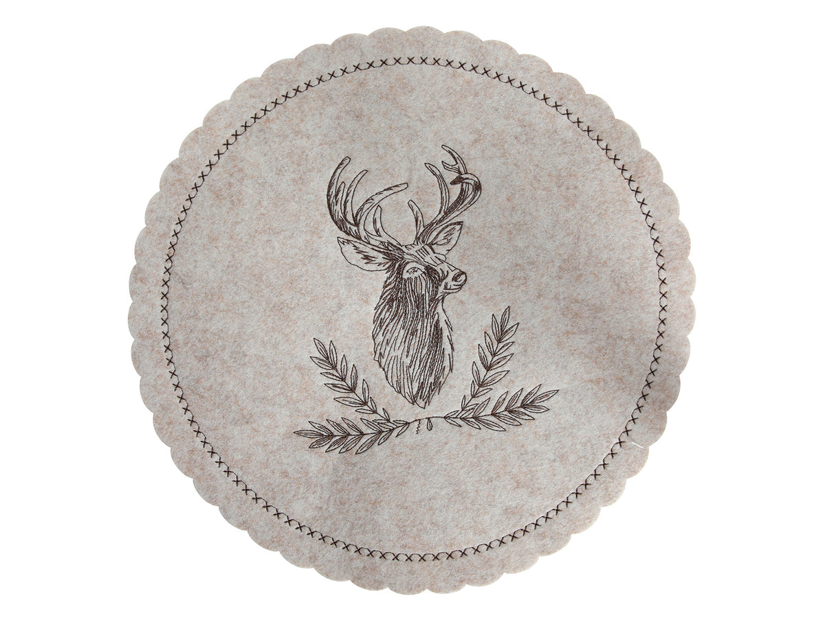 placemat rendier vilt beige ø35cm