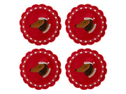 onderzetter teckel vilt ø10cm s/4 rood