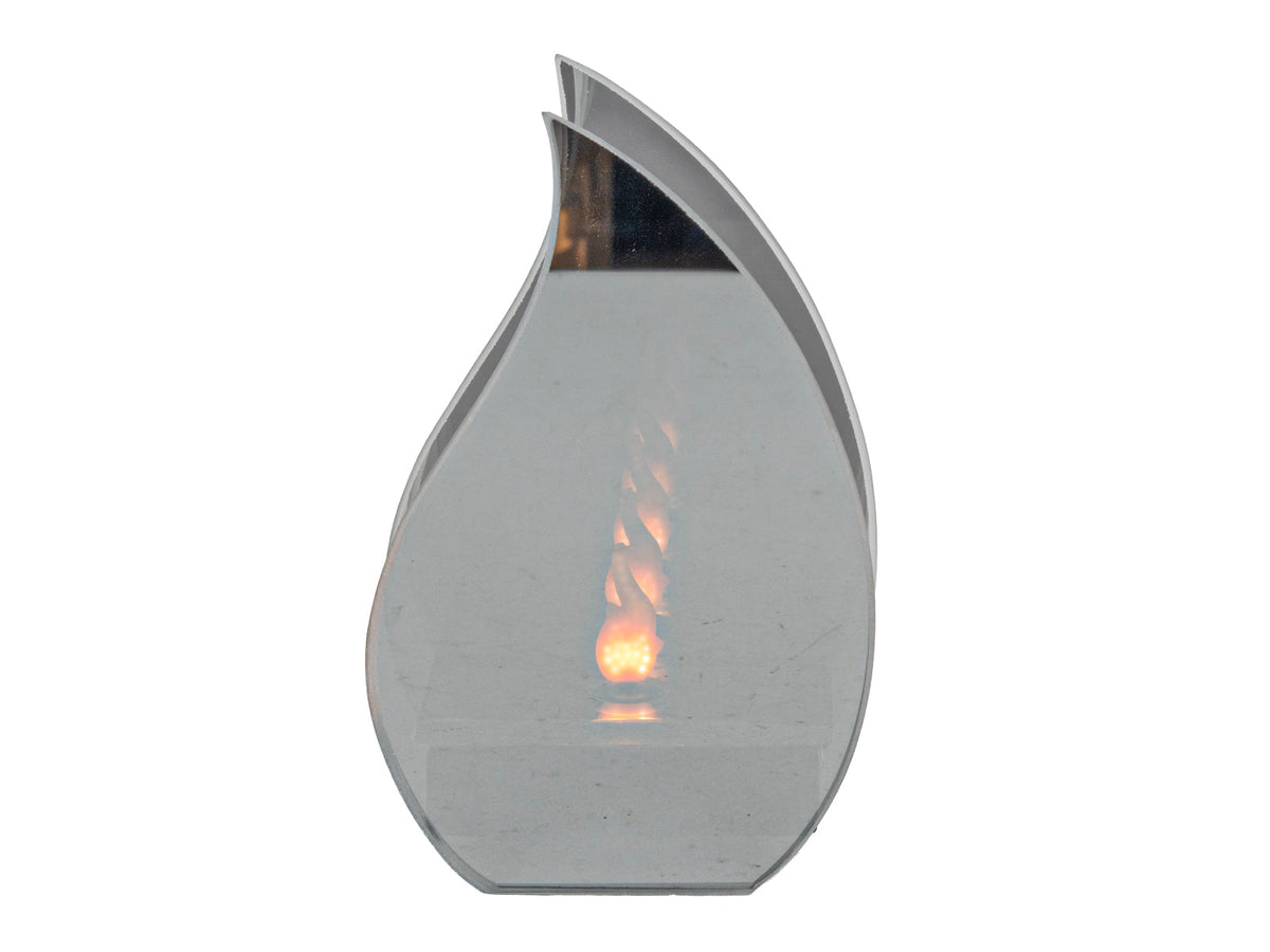 vlam grijs glas vlam led 16cm  2xaa