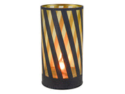 cilinder vlam led stripe zwart ø8x15cm  3xaa zwart