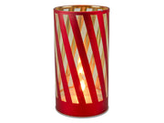 cilinder vlam led stripe red ø8x15cm  3xaa rood