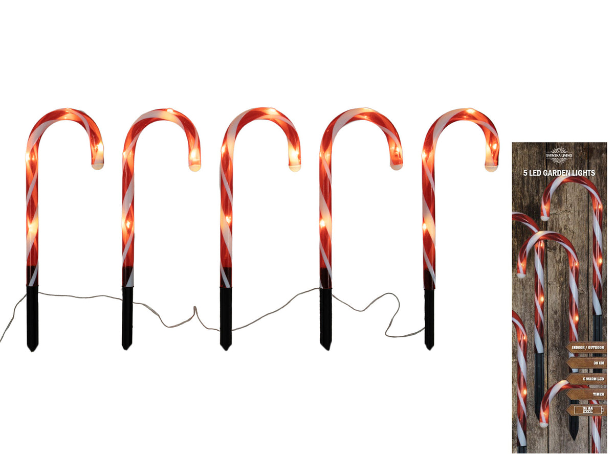 tuinstekers 5x zuurstokled 3xaa 38cm 20ed timer 6/18u