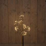 zwarte tak dandelion 7x20l/70cm led classic warm - 5m aanloopsnoer zwart - ip44 trafo