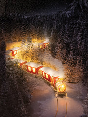 canvas led verlichte trein op batterij 30x40cm