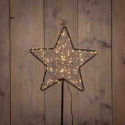 ster op steker metaal 85led ip44 3xaa batterij met timer 28x82cm classic warm