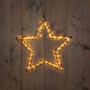 ster 80led koperdraad ip44 op batterij met timer 50cm classic warm