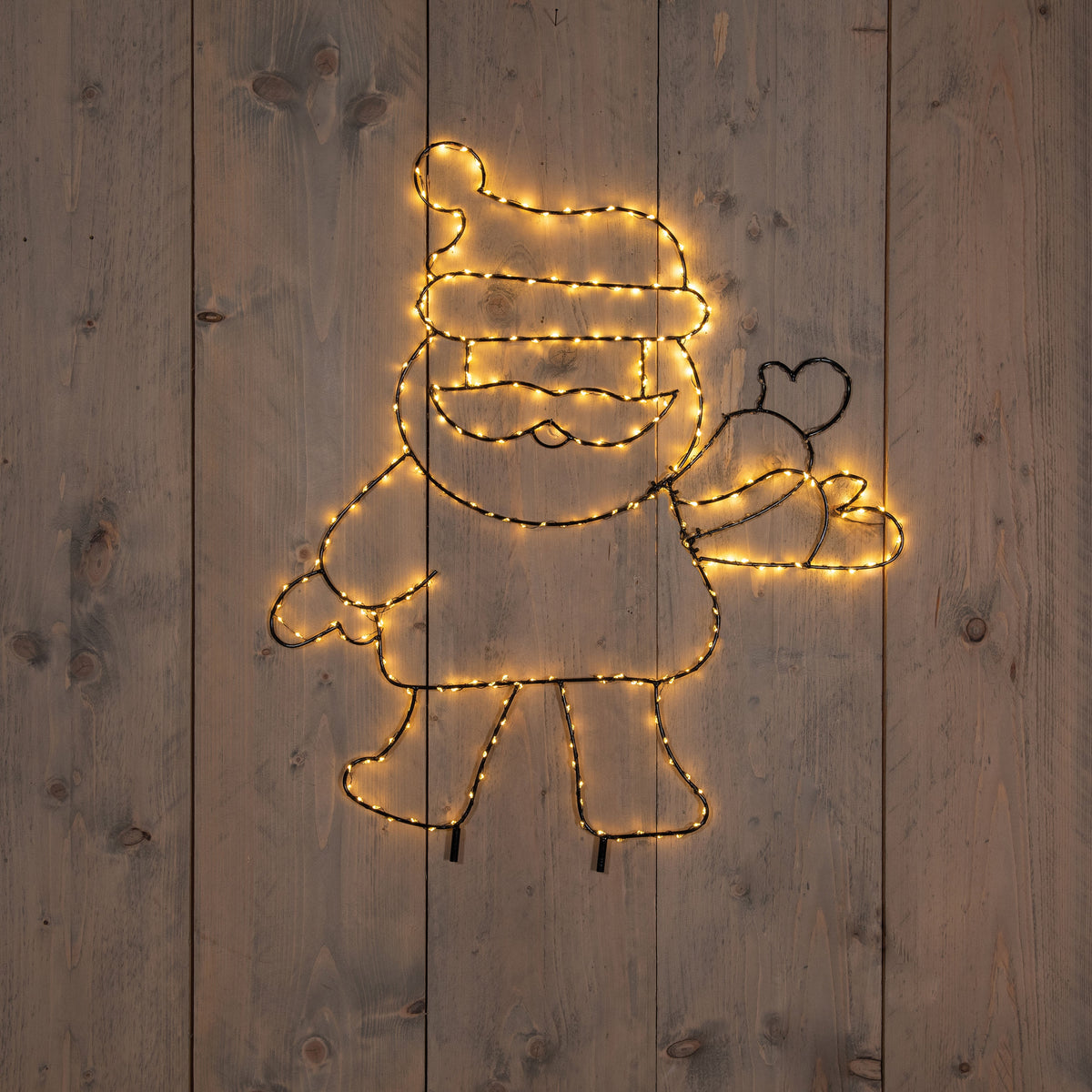kerstman zwaaiend 300led ip44 trafo met timer h60x50cm classic warm