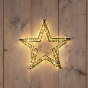 ster 3d metaal 800led flash ip44 trafo met timer en dimmer 36cm warm wit/classic warm