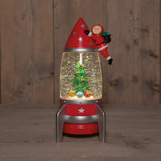 raket santa met glitterwater 3xaabatterij met dc aansluiting 12x11x27,5cm warm wit