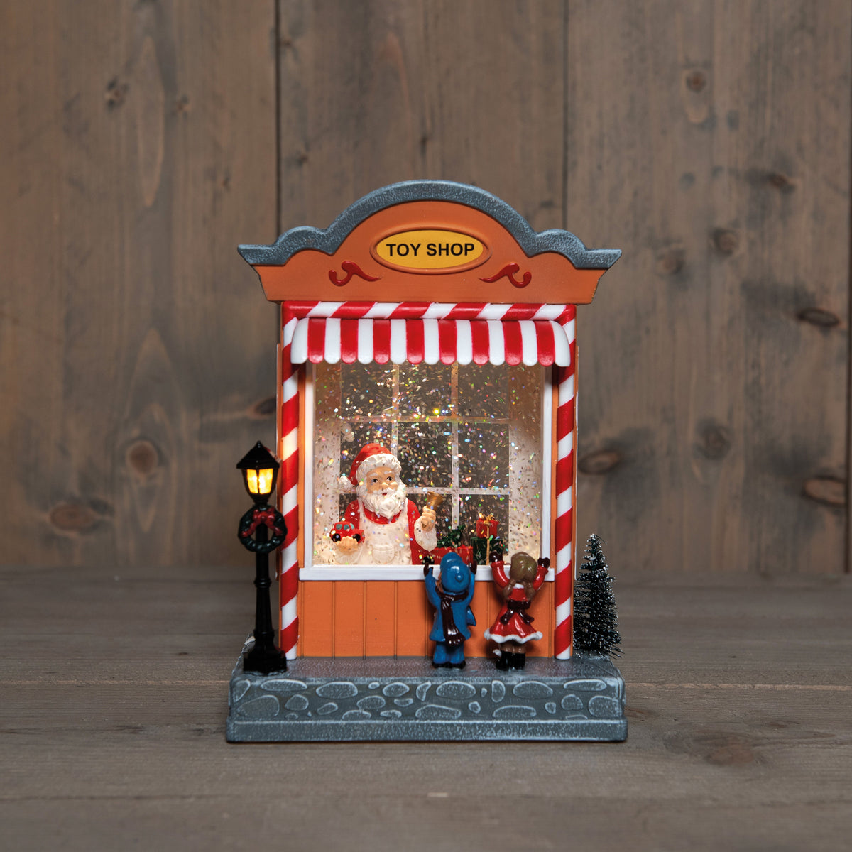 speelgoedwinkel met glitterwater  op 3aa batterij met dc aansluiting 22x18cm warm wit