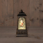 lantaarn kerstman in glitterwater 3xaa batterij met dc aansluiting 20.5x9cm warm wit