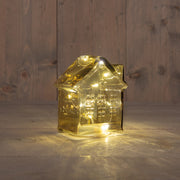 huisje glas 10led 3xaaa batterij met timer 12.5x7.5xh14cm amber