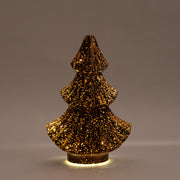kerstboompje glas 10led 3xaaa batterij met timer 15.5x9.5xh24cm metallic brons