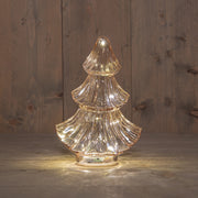 kerstboompje glas 10led 3xaaa batterij met timer 15.5x9.5xh24cm roze