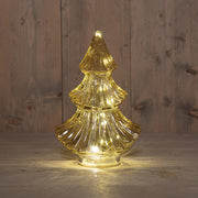 kerstboompje glas 10led 3xaaa batterij met timer 15.5x9.5xh24cm amber
