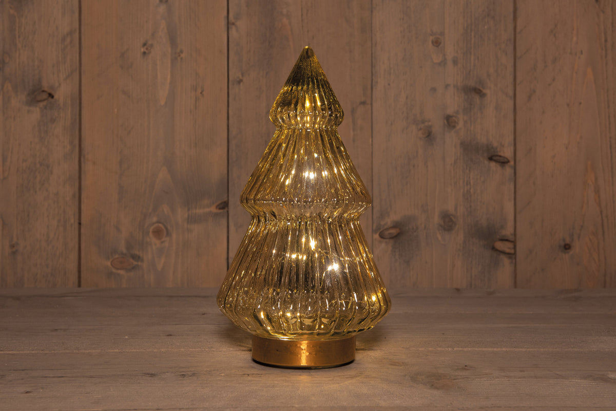 b.o.t. glazen boom amber 10l met gouden voet 15x28,5cm 3xaa met timer