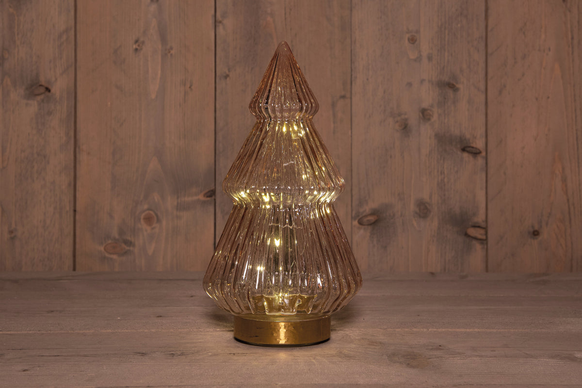 b.o.t. glazen boom roze met gouden voet 15x28,5cm 3xaa met timer