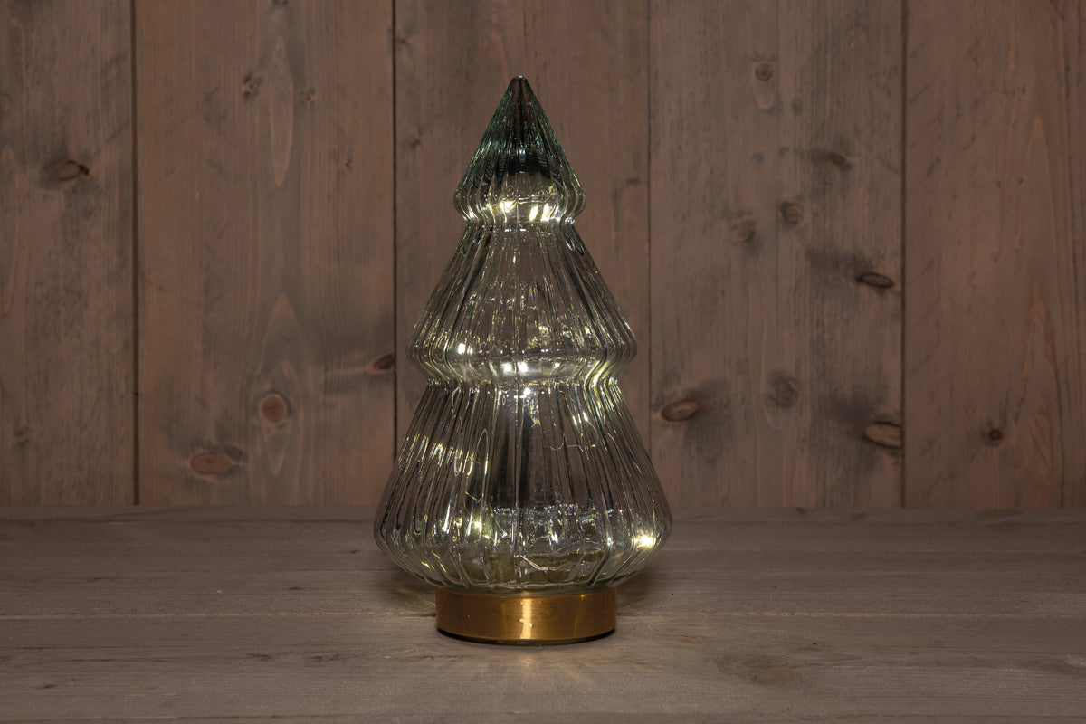 b.o.t. glazen boom grijs 10l met gouden voet 15x28,5cm 3xaa met timer