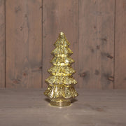 kerstboompje glas 10led 3xaaa batterij met timer 13,5x26cm metallic goud