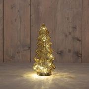kerstboompje glas 10led 3xaaa batterij met timer 13,5x26cm amber