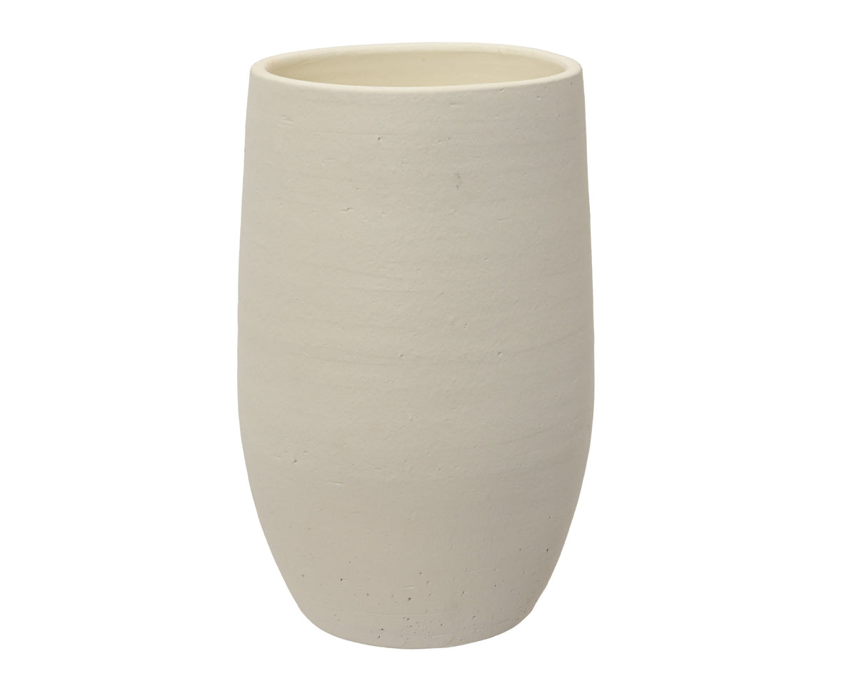 vaas terracotta wit d.22cm x h.40cm