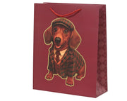 giftbag papier glitter dachshund fsc mix credit ossenbloed/kleur(en) l.26cm x w.10cm x h.32cm