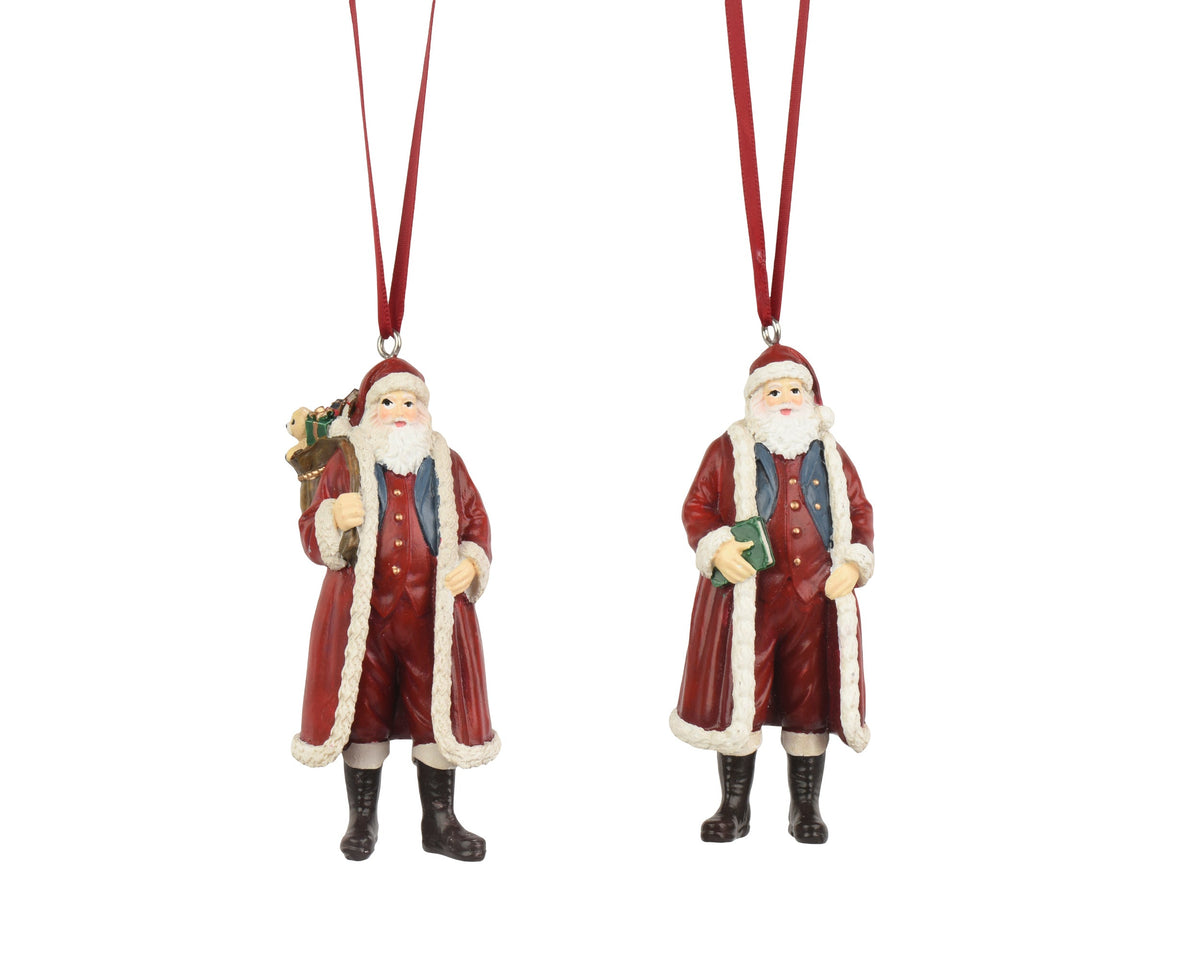 kerstman polyresin 2ass rood/kleur(en) l.4.5cm x w.3.9cm x h.11cm