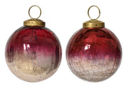 kerstbal glas crackle 2col ass assortie d.7.5cm
