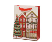 giftbag papier glitter houses fsc mix credit wit/rood l.42cm x w.16cm x h.48cm