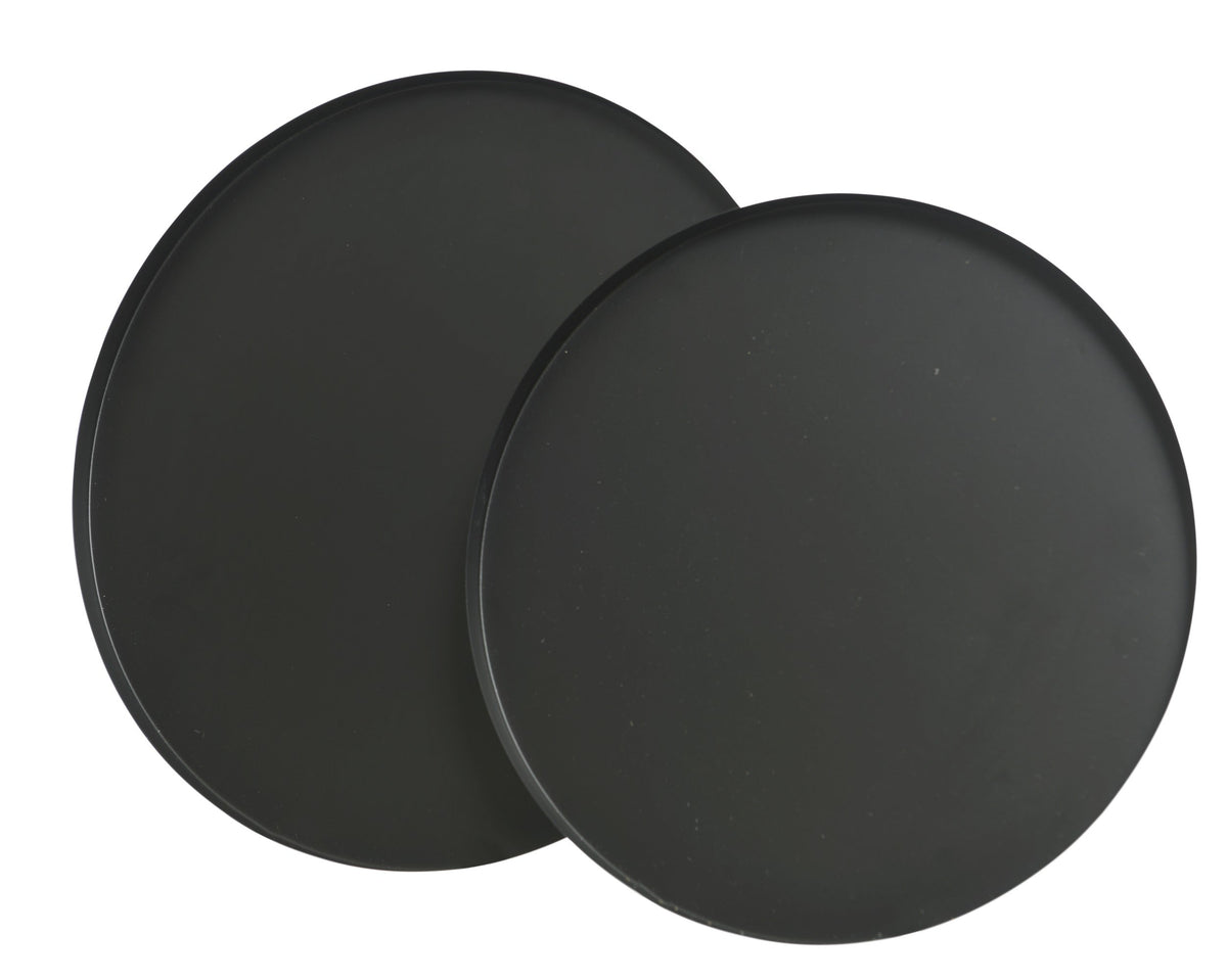 dienblad ijzer round powder coating round tray zwart mat d.30cm x h.1.5cm