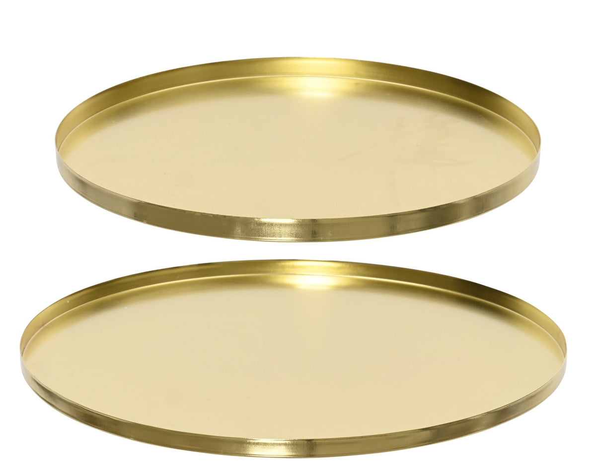 decobord ijzer round powder coating goud d.35cm x h.1.5cm