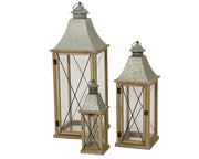 lantaarn vurenhout naturel 14cm