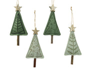 boom vilt glitter star 4ass groen l.2cm x w.7cm x h.14cm