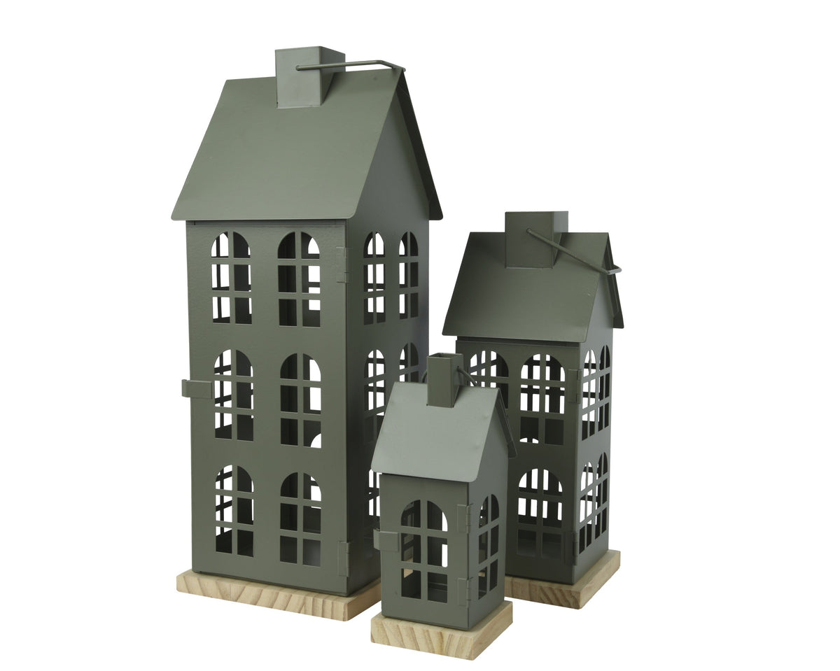 lantaarn ijzer dennengroen l.16cm