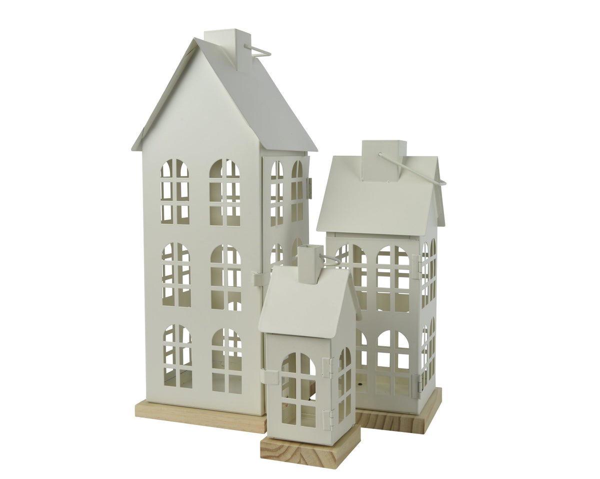 lantaarn ijzer wit l.12cm