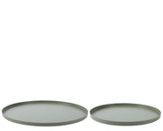 bord ijzer round powder coating round tray groen d.35cm