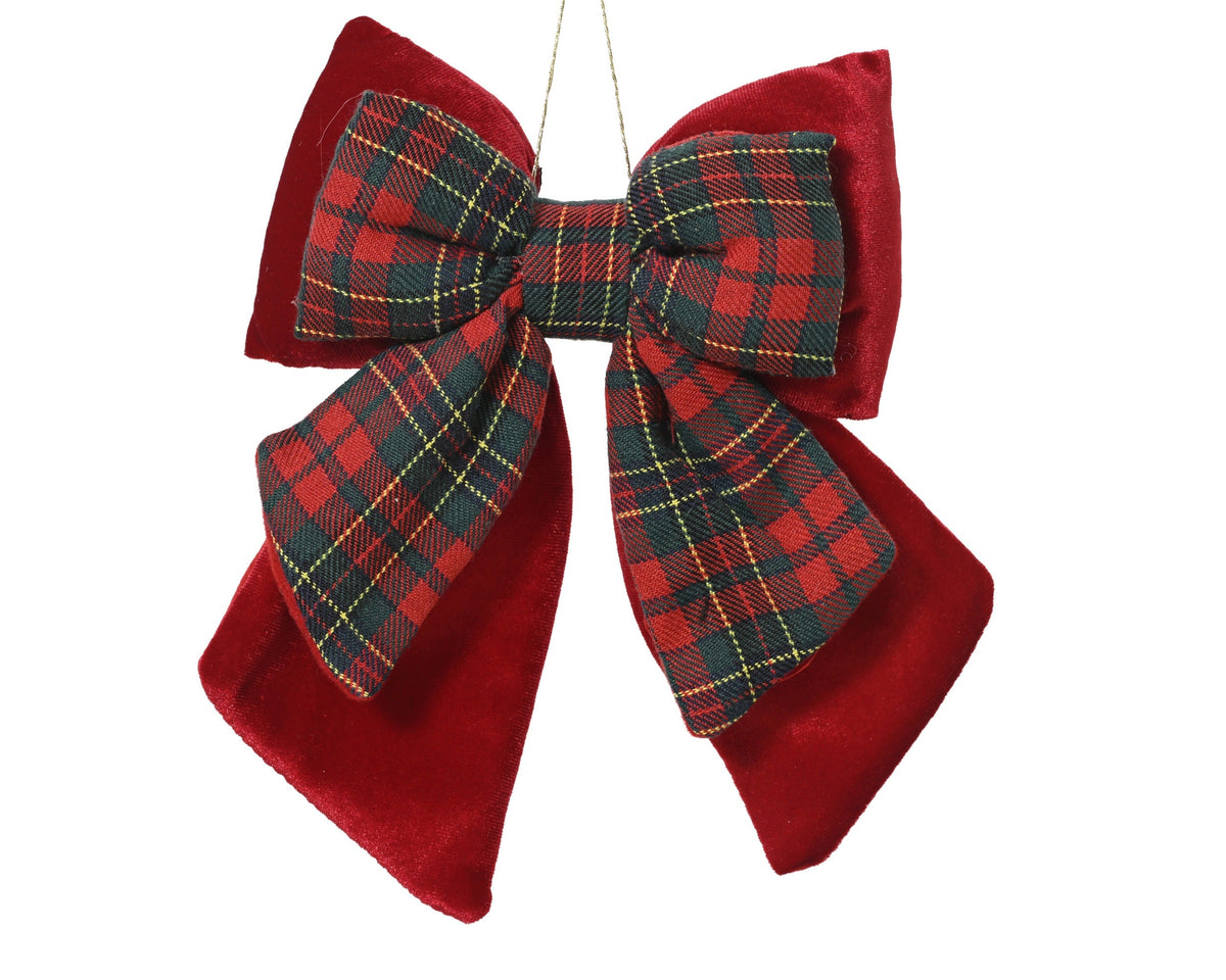 strik polyester fluweel kerstrood l.4.5cm x w.18cm x h.23cm