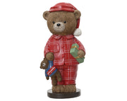 beer polyresin standing bear rood/kleur(en) l.14cm x w.17cm x h.35cm