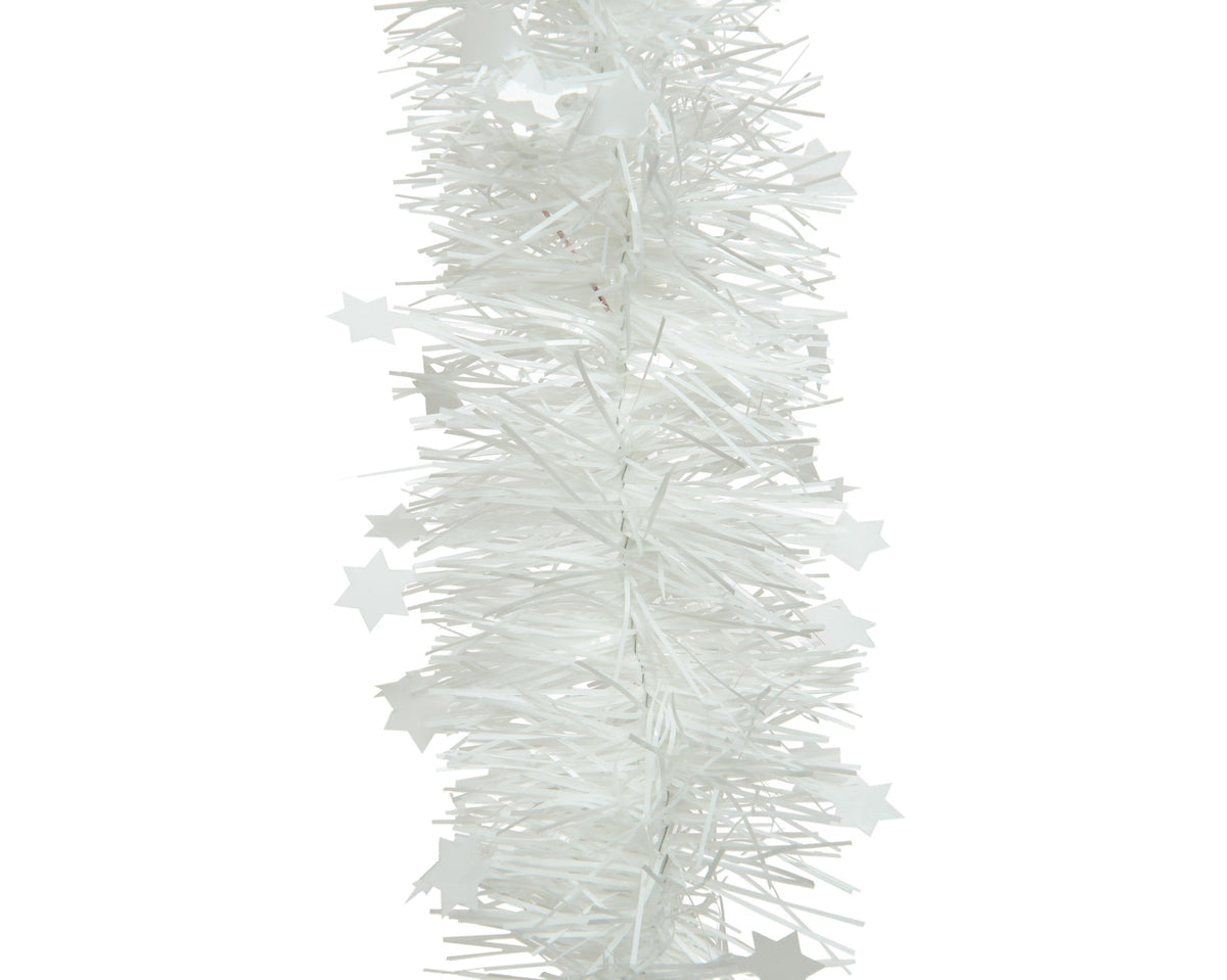 lametta guirlande pet shiny stars winterwit d.9cm x h.270cm