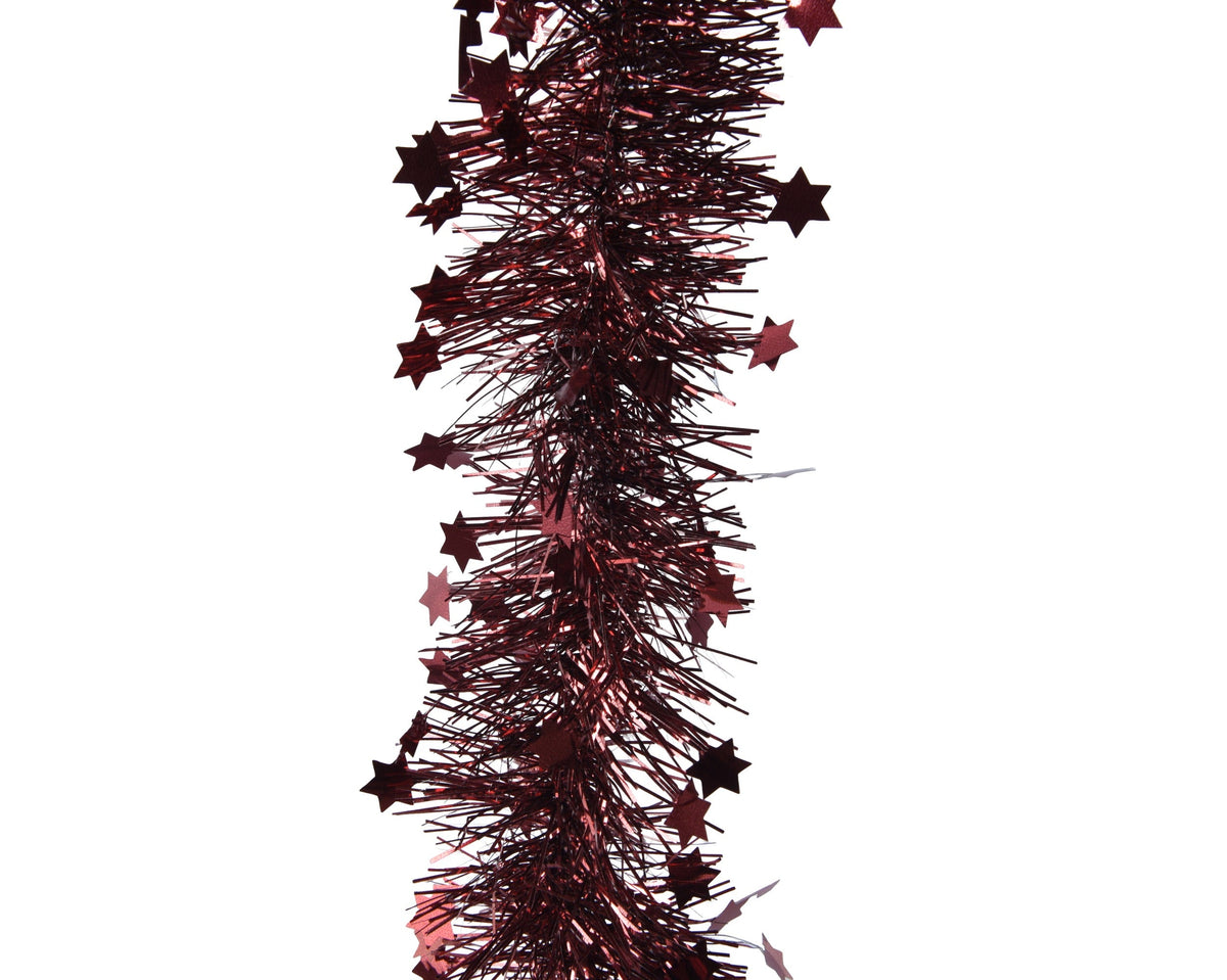 lametta guirlande pet shiny mix of tinsel w stars ossenbloed d.9cm x h.270cm