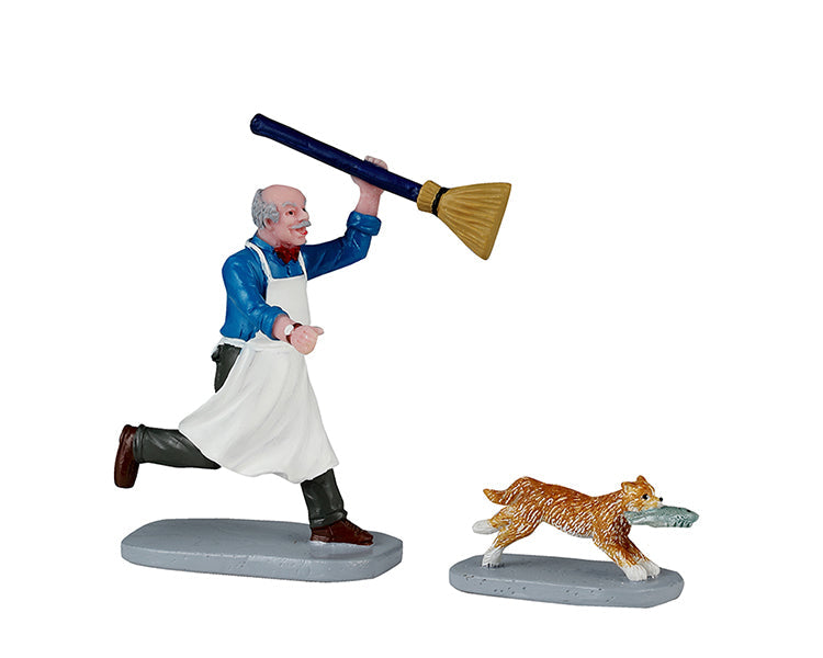 feline fish thief, set of 2