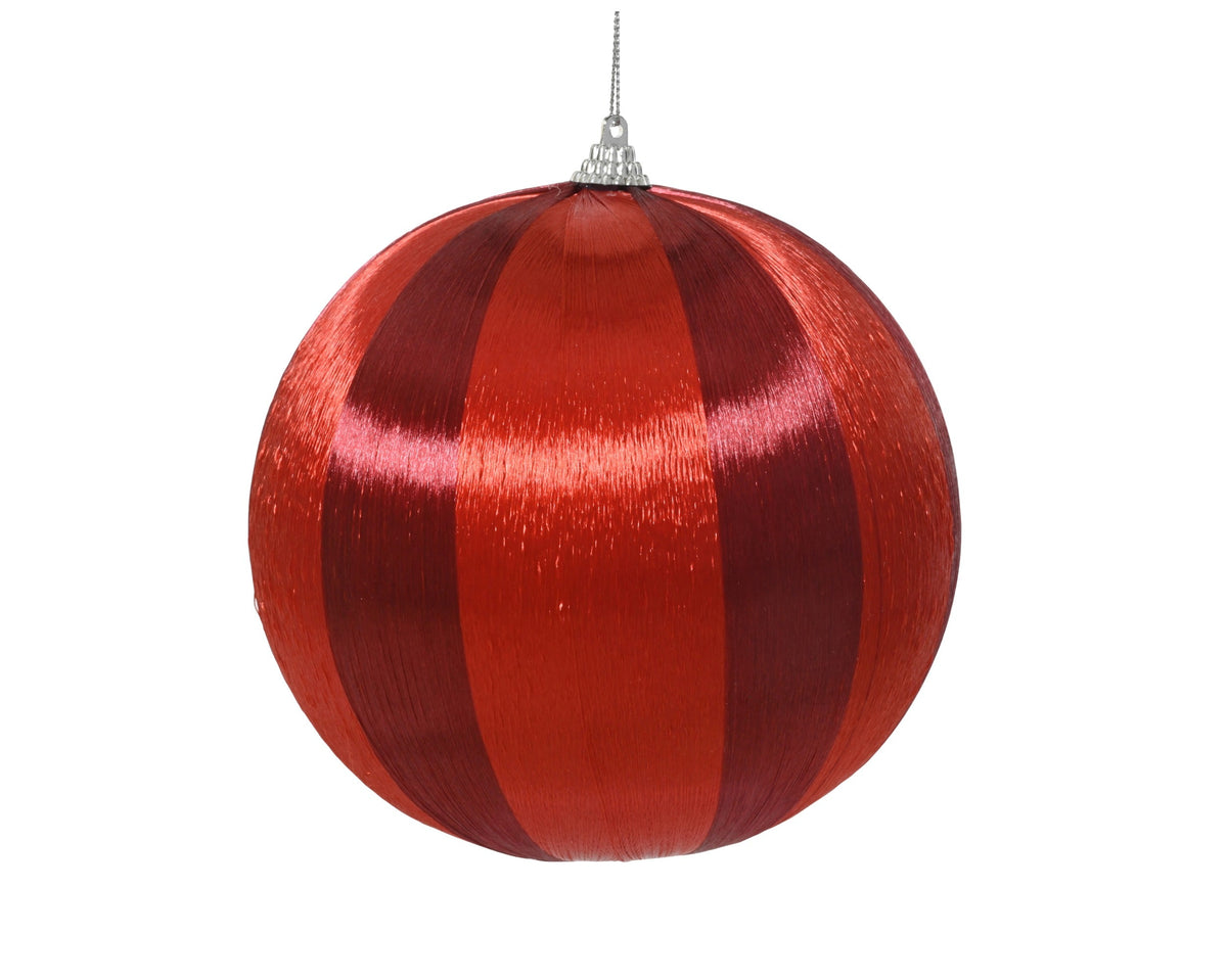 kerstbal foam shiny thread ossenbloed/kleur(en) d.10cm