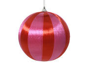 kerstbal foam shiny thread helder roze/kleur(en) d.10cm