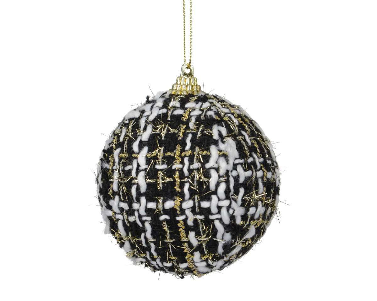 kerstbal foam zwart/kleur(en) d.8cm