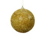 kerstbal foam tinsel goud d.8cm